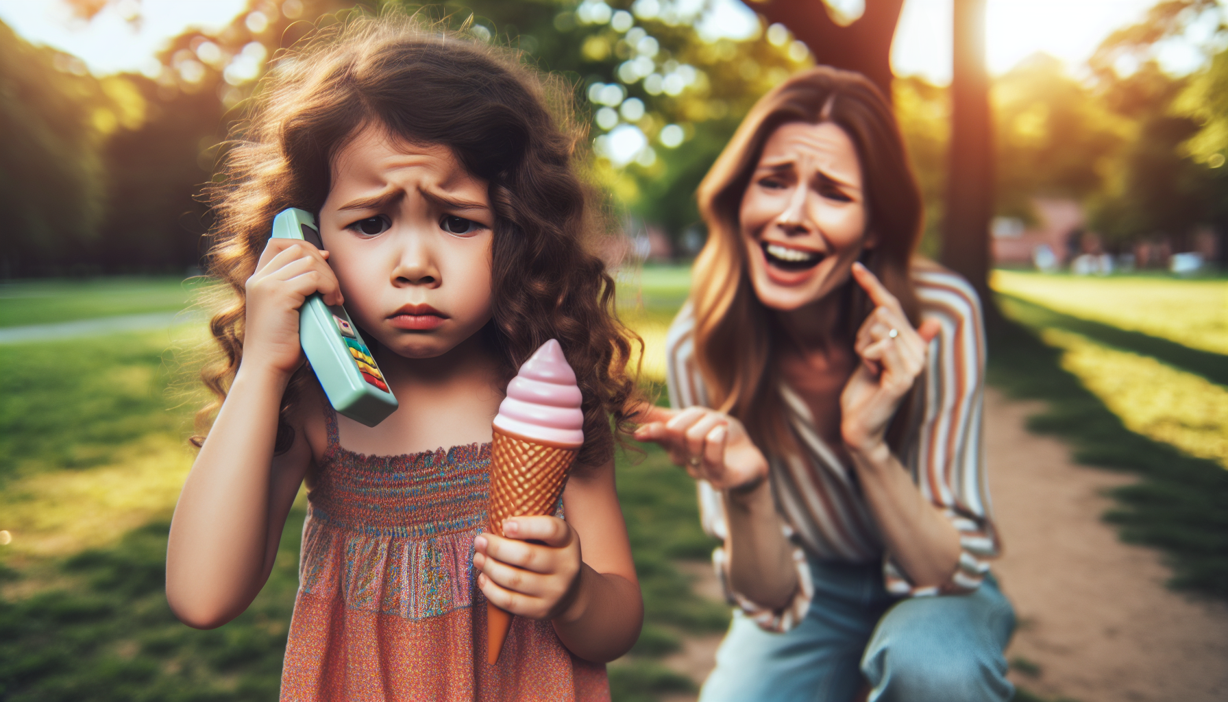 découvrez l'histoire touchante et amusante d'une petite fille qui, frustrée par le vol de sa glace par sa maman, décide d'appeler la police. un récit plein d'humour et d'innocence qui met en lumière la imagination des enfants et les petites querelles familiales.